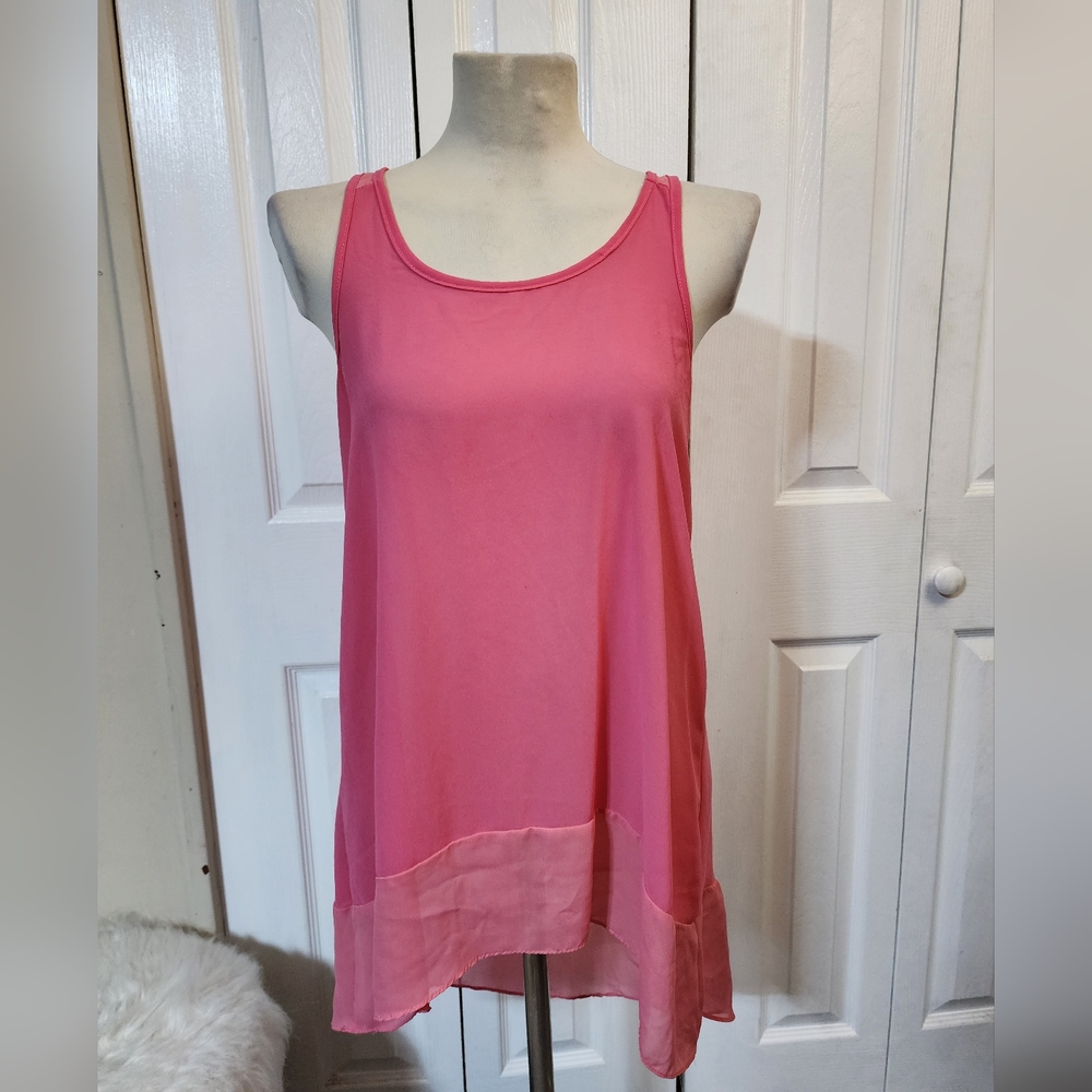 Boaz Sheer Sleeveless High Low Tunic Top
